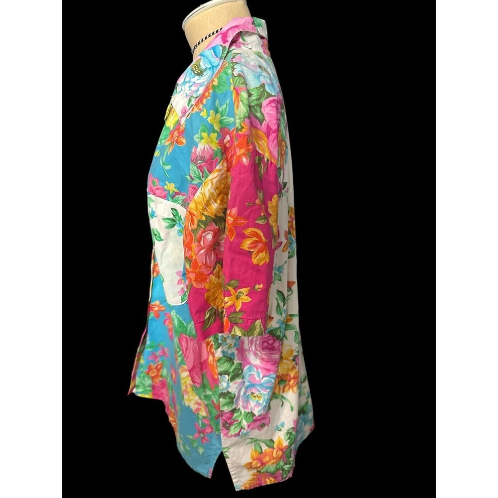 Karen Kane Cotton Floral Tropical blouse Made in USA Size 10 - Picture 5 of 5